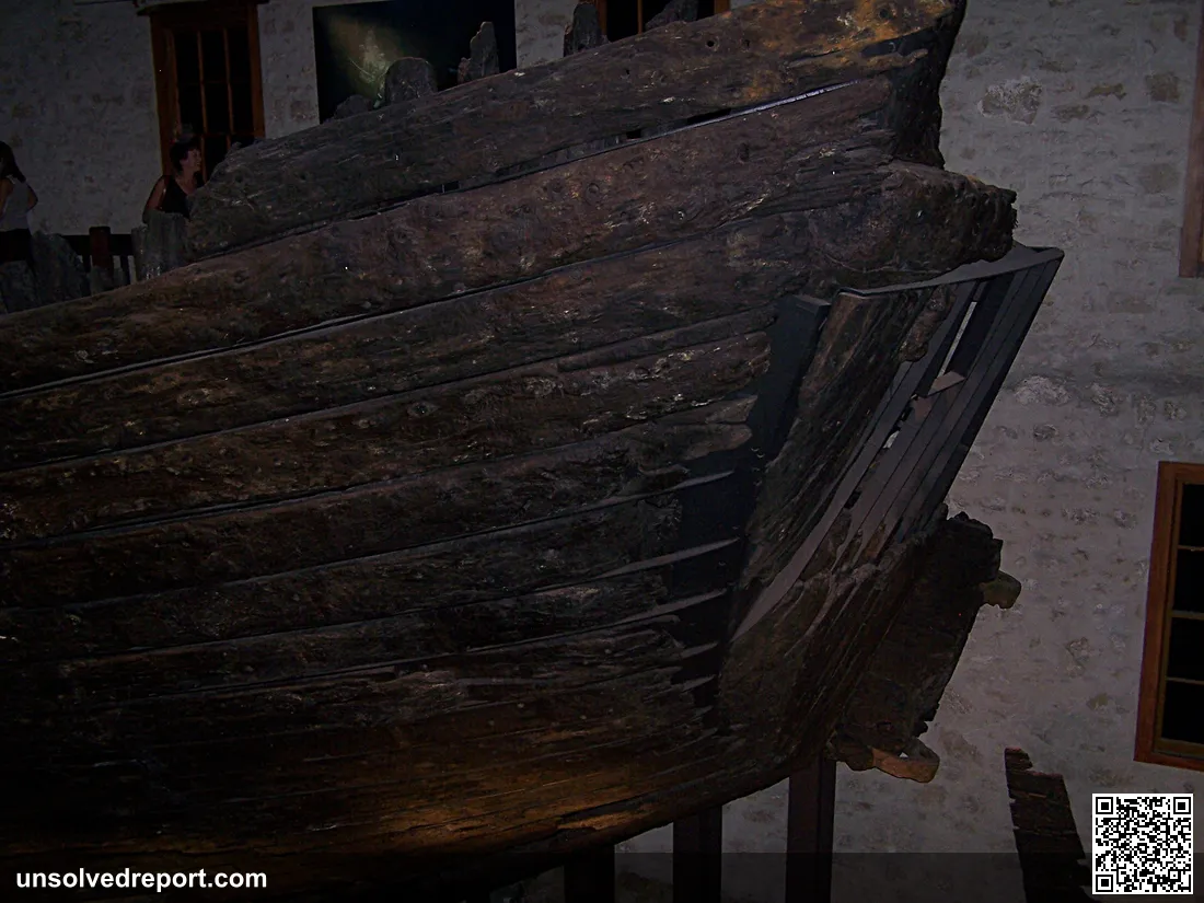 Recovered hull section of the VOC ship Batavia on display at the Shipwreck Galleries, Western Australian Maritime Museum, Fremantle