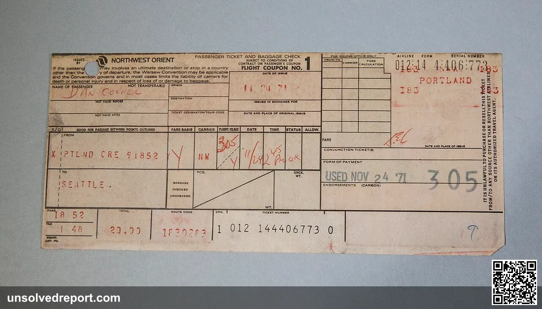 On November 24, 1971, a man calling himself Dan Cooper approached the counter of Northwest Orient Airlines in Portland,…