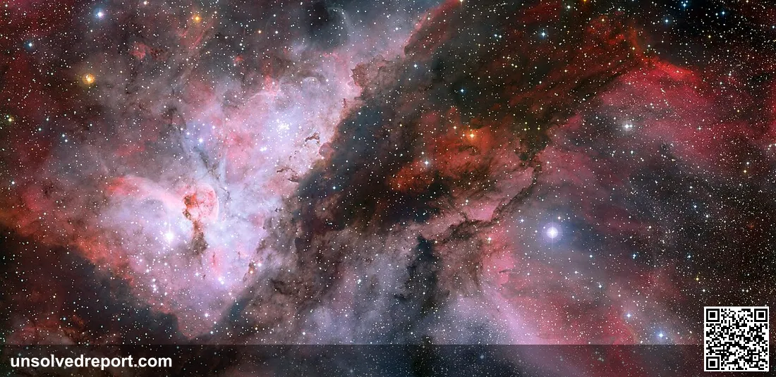 NASA Hubble Space Telescope image of Eta Carinae showing the bipolar Homunculus Nebula lobes of gas and dust ejected during the Great Eruption of 1843