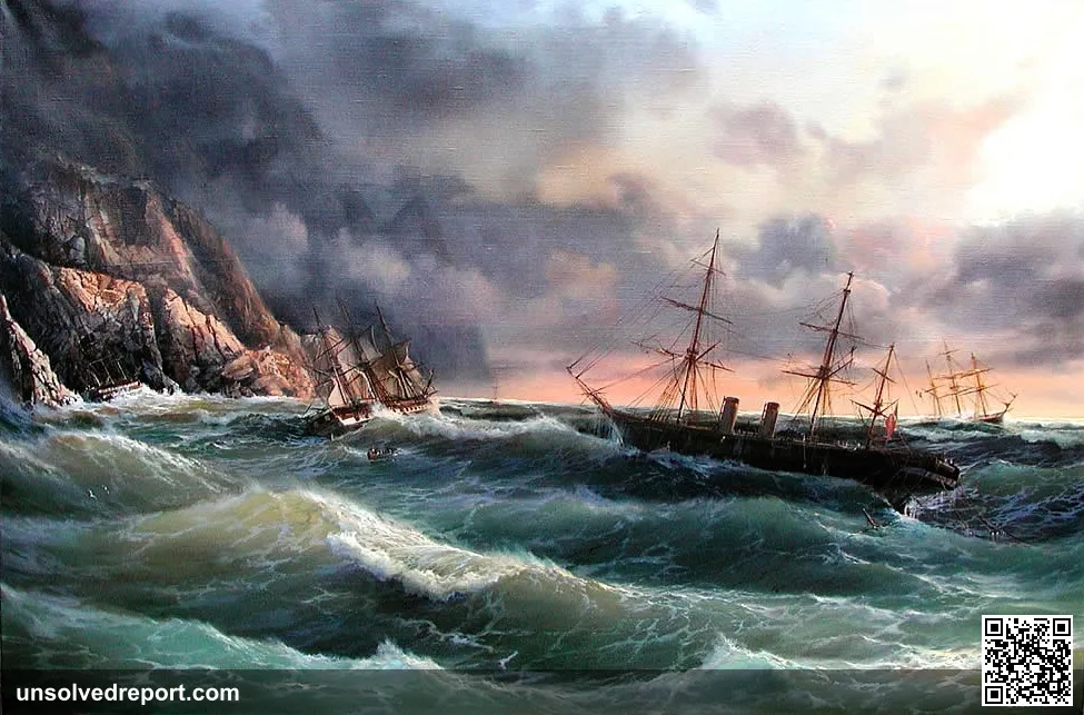 The Wreckage of the Black Prince (although named in the title as Black Prince, the ship depicted is HMS Prince, which w…