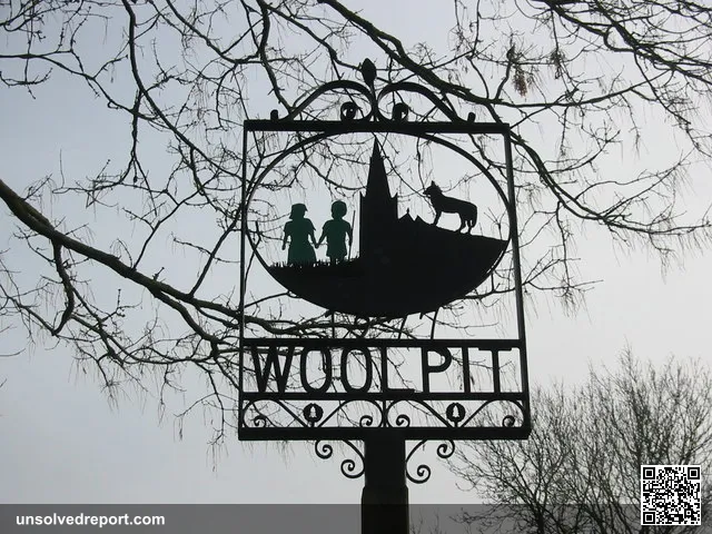 The "green children" of Woolpit on the village sign