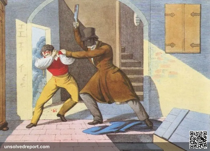 Contemporary engraving depicting the first attack on Kaspar Hauser.