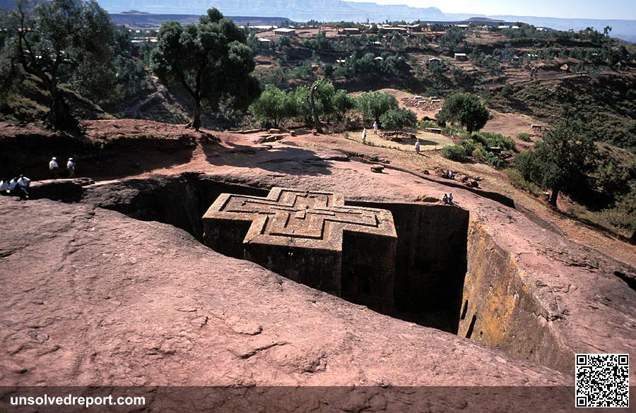 L'Eglise Beta Giorgis (Saint George), une des 11 églises monolithiques de Lalibela classées au patrimoine mondial de l'…