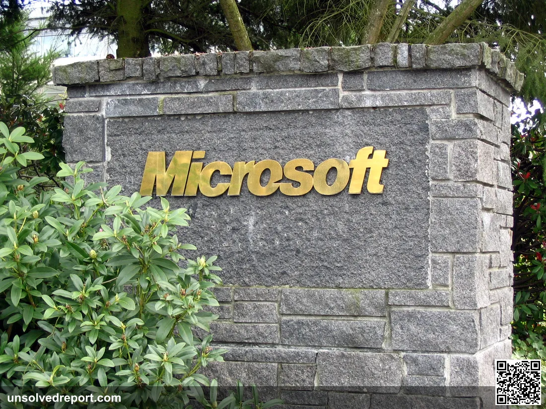 A Microsoft sign. Microsoft built, launched, and shut down the Tay chatbot.