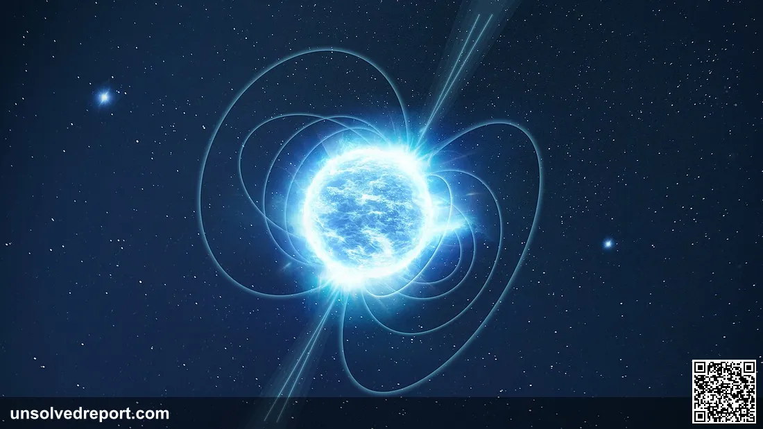 This is an artist’s impression of a magnetar, which is a special type of neutron star. Neutron stars are some of the mo…