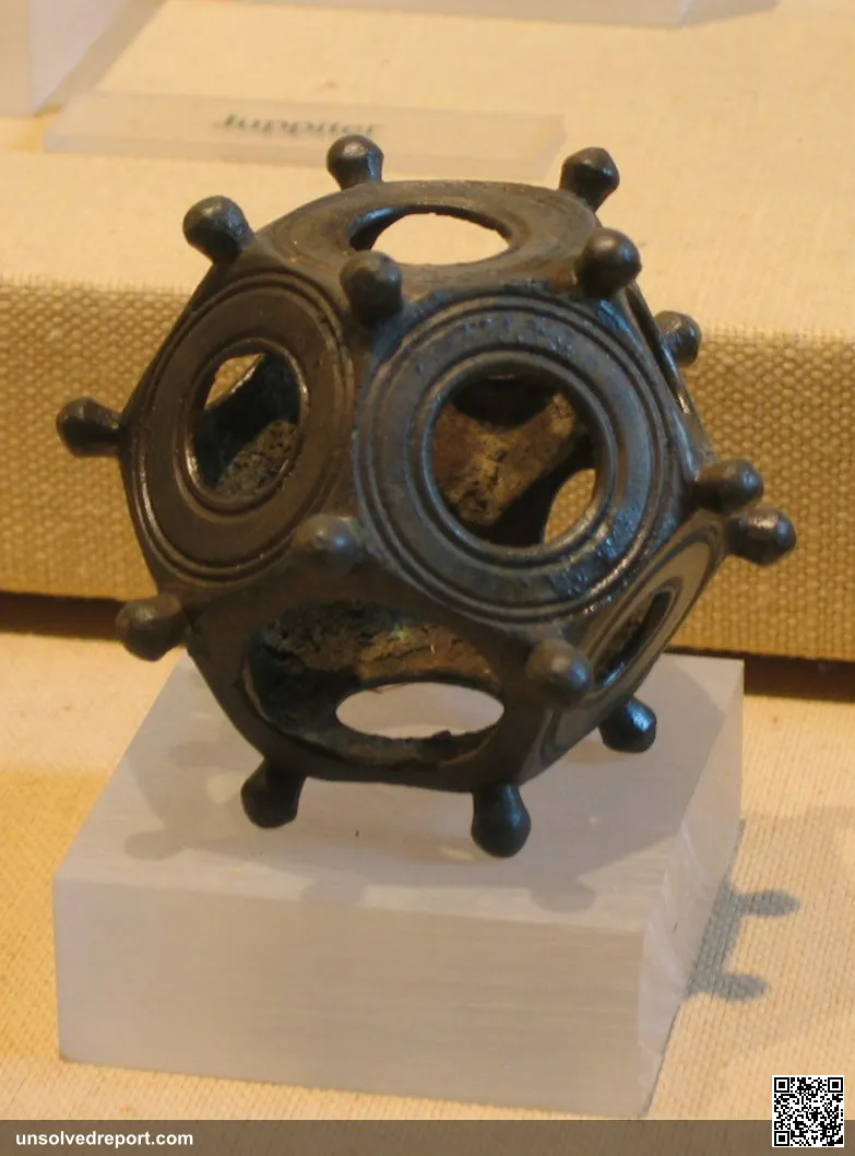 Small metal dodecahedron found in Roman ruins somewhere near Frankfurt.