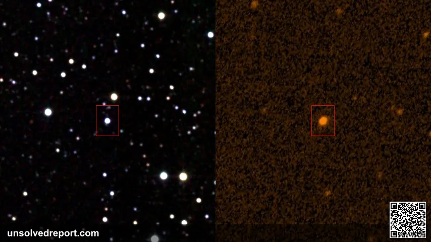 Star KIC 8462852 in infrared (2MASS survey) and ultraviolet (GALEX).